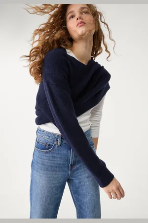 Stradivarius Maglia in feltro con scollo a V XS