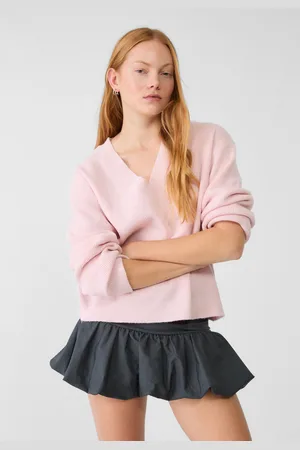 Stradivarius Maglia in feltro con scollo a V XL