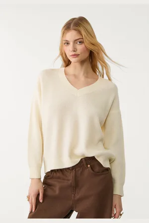 Stradivarius Maglia in feltro con scollo a V M