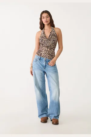 Stradivarius Body drappeggiato leopardato XL