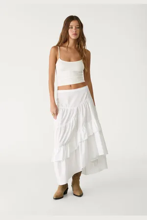 Stradivarius Gonna fluida midi asimmetrica XS
