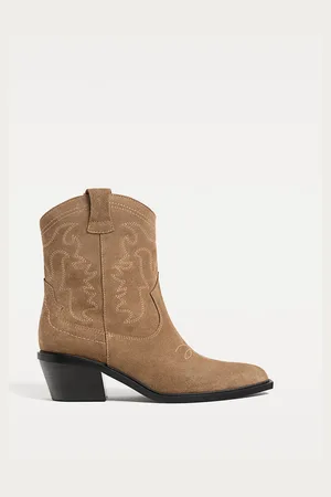 Stradivarius Stivaletti cowboy in pelle scamosciata 36