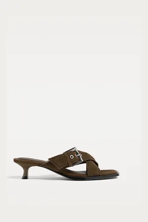 Stradivarius Sandali fascette incrociate pelle scamosciata 37