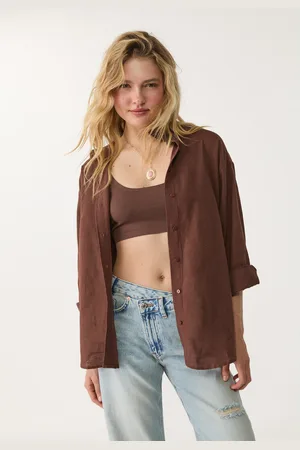 Stradivarius Camicia in misto lino XL