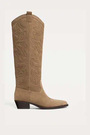 Stradivarius Stivali cowboy pelle con texture 39