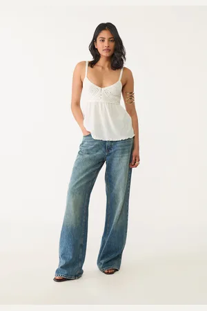 Stradivarius Top crochet volant M