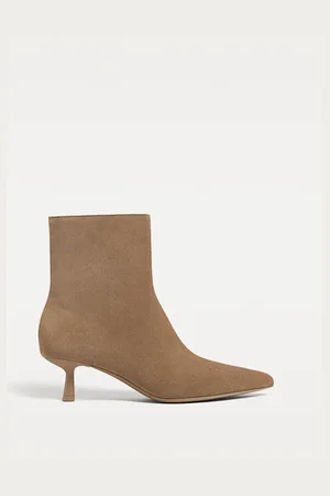 Stradivarius Stivaletti con tacco sottile in pelle scamosciata 36
