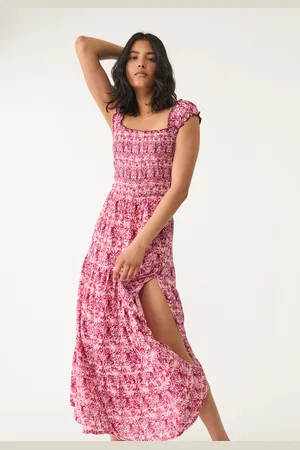 Stradivarius Abito midi fluido stampato XS