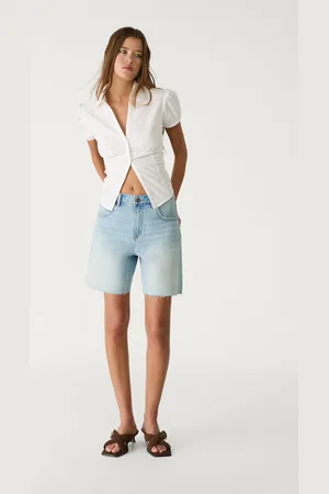 Stradivarius Bermuda denim a vita media 46