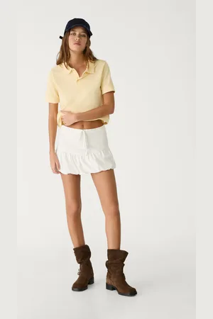 Stradivarius Gonna pantalone a palloncino misto lino M