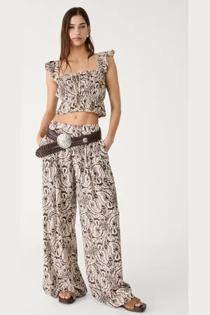 Stradivarius Pantaloni fluidi palazzo stampati S