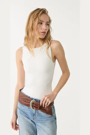 Stradivarius Maglietta basic scollo a barchetta L