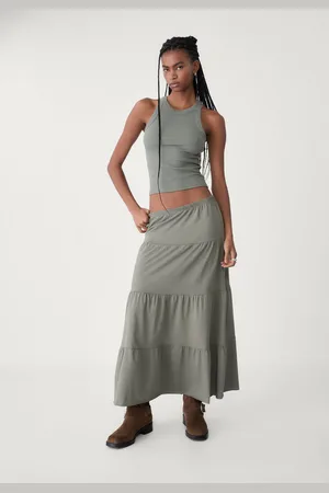 Stradivarius Gonna lunga fluida in maglia M