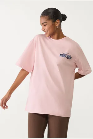 Stradivarius Maglietta oversize heavy cotton stampa L