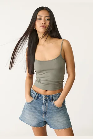Stradivarius Shorts in denim a vita media 48
