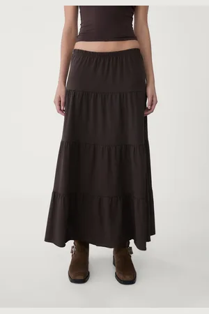 Stradivarius Gonna lunga fluida in maglia XL