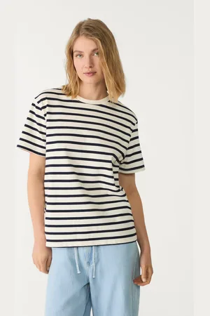 Stradivarius Maglietta basic boxy heavy weight a righe XL