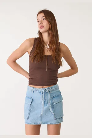 Stradivarius Minigonna cargo di jeans 38