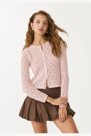 Stradivarius Cardigan con bottoni maglia traforata XS