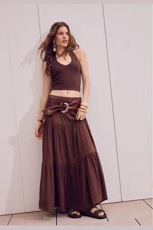 Stradivarius Gonna midi boho L