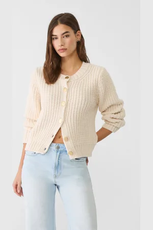 Stradivarius Cardigan in maglia con bottoni dorati XS