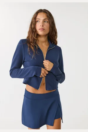 Stradivarius Cardigan con cerniera in tessuto morbido M