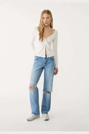 Stradivarius D03 Jeans straight fit a vita bassa 48
