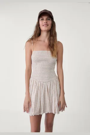 Stradivarius Vestito corto a palloncino quadretti Vichy S