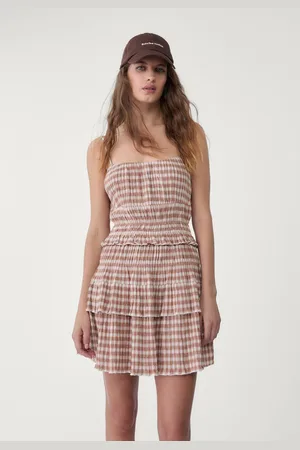 Stradivarius Vestito a quadri effetto arricciato L