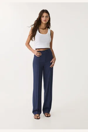 Stradivarius Pantaloni eleganti cucitura a nervatura 36