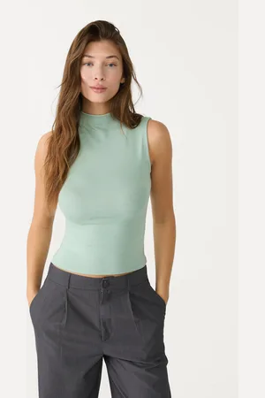 Stradivarius Maglietta basic aderente mezzo collo XS