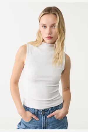 Stradivarius Maglietta basic aderente mezzo collo L