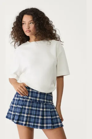 Stradivarius Gonna pantalone mini a pieghe a quadri M