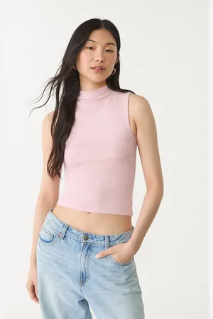 Stradivarius Maglietta basic aderente mezzo collo XL