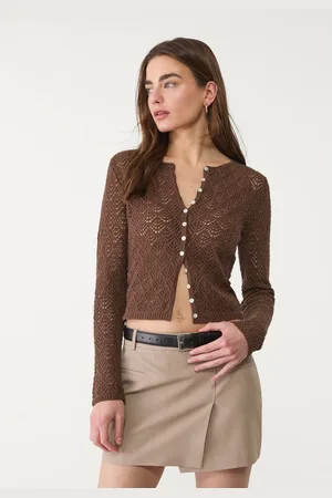 Stradivarius Cardigan con bottoni maglia traforata M