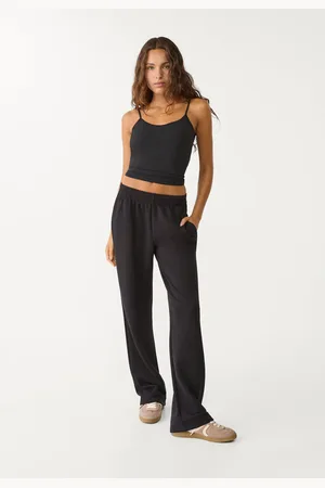 Stradivarius Pantaloni dritti tessuto morbido XS