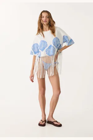 Stradivarius T-shirt frange conchiglie XS