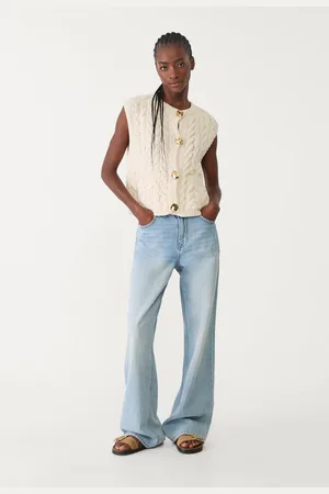 Stradivarius Gilet in maglia a trecce bottoni dorati M