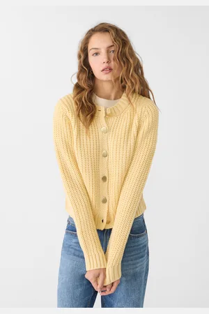 Stradivarius Cardigan in maglia con bottoni dorati L