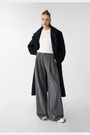 Stradivarius Pantaloni eleganti wide leg pince 42