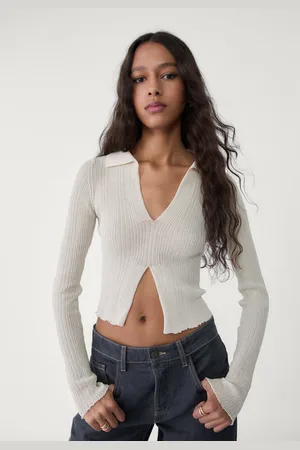 Stradivarius Maglia collo a polo spacco L