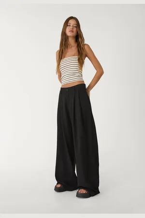 Stradivarius Pantaloni eleganti wide leg pince 48