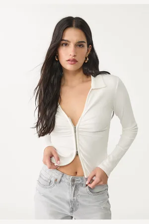 Stradivarius Top stile polo con cerniera S