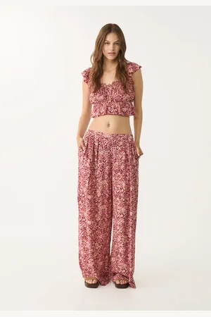 Stradivarius Pantaloni fluidi palazzo stampati L