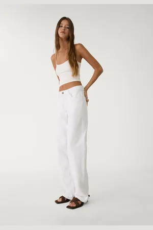 Stradivarius Pantaloni straight a vita bassa 38