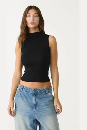 Stradivarius Maglietta basic aderente mezzo collo XL