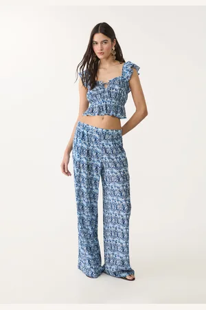 Stradivarius Pantaloni fluidi palazzo stampati M