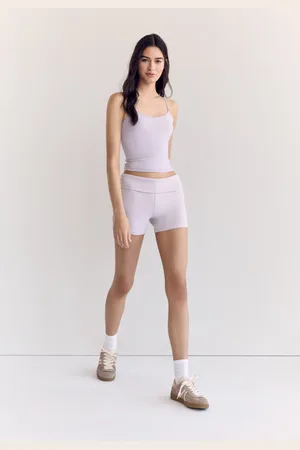 Stradivarius Pantaloncini a vita alta con risvolto M