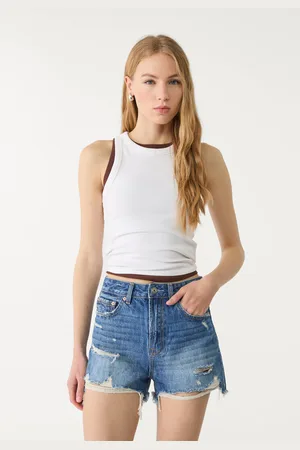 Stradivarius D75 Shorts in denim strappati 36