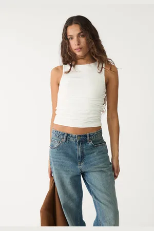 Stradivarius T-shirt in poliammide drappeggiata L